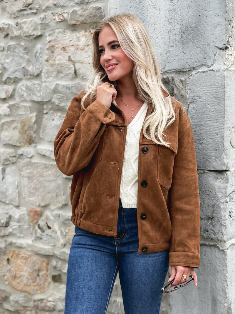 Veste en suédine Valeska - Camel