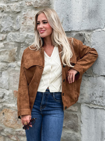 Veste en suédine Valeska - Camel