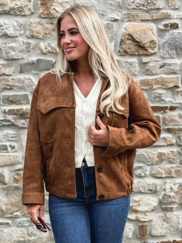 Veste en suédine Valeska - Camel