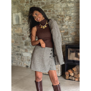 Jupe short Fionolla - Beige/Chocolat