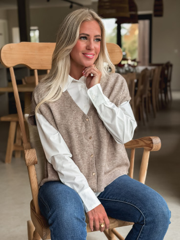 Gilet Gabbie - Taupe