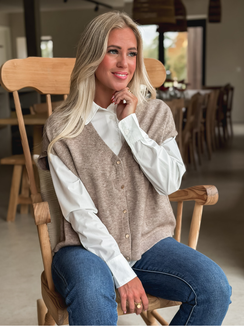 Gilet Gabbie - Taupe