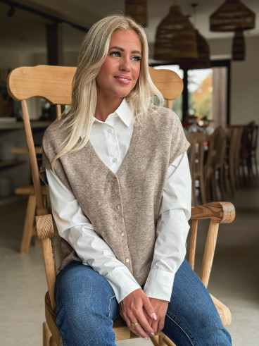 Gilet Gabbie - Taupe