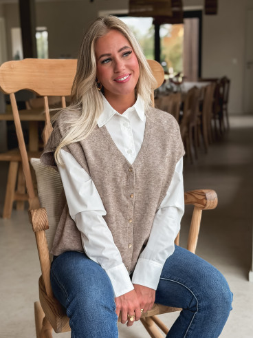 Gilet Gabbie - Taupe