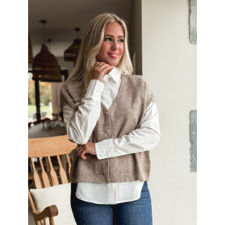 Gilet Gabbie - Taupe