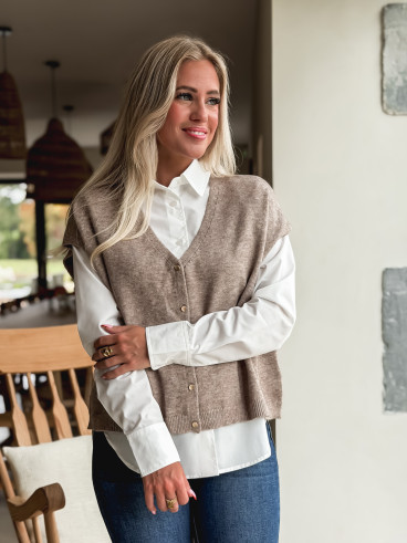 Gilet Gabbie - Taupe
