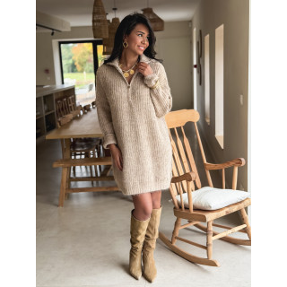 Robe pull Oriane - Beige foncé