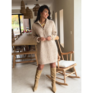Robe pull Oriane - Beige foncé