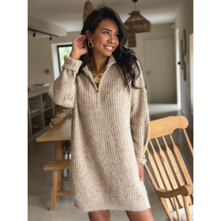 Robe pull Oriane - Beige foncé