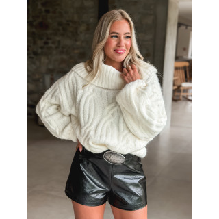 Short en simili Catalan - Noir