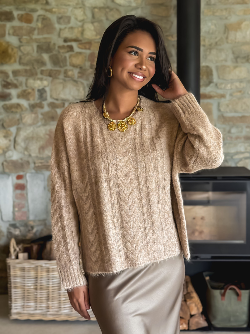 Pull Caissy - Beige foncé Pull Caissy - Beige foncé