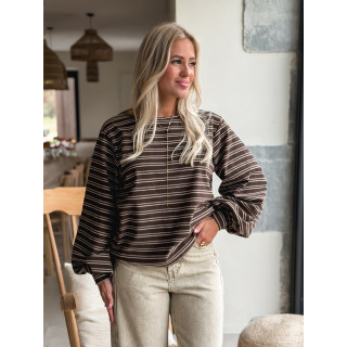 Pull ligné Coline - Chocolat