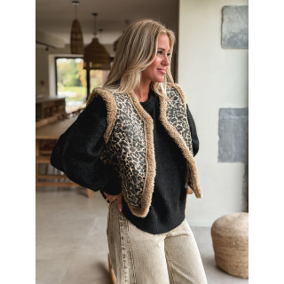 Gilet sans manches Shira - Beige/Chocolat