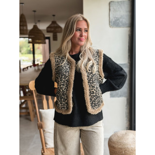 Gilet sans manches Shira - Beige/Chocolat
