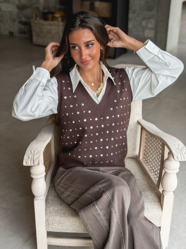 Pull sans manches Elsa - Chocolat