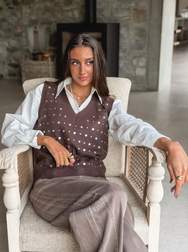 Pull sans manches Elsa - Chocolat