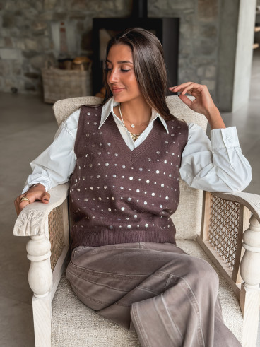 Pull sans manches Elsa - Chocolat