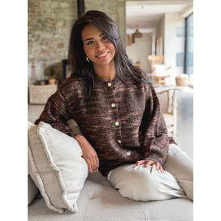 Gilet à motifs Agneline - Chocolat