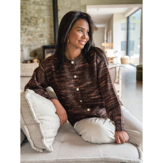 Gilet à motifs Agneline - Chocolat