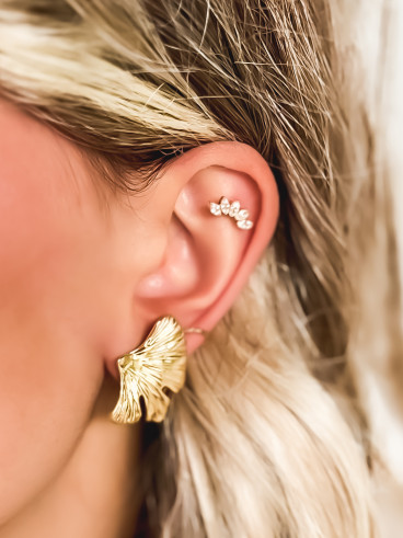 Boucles d'oreilles Lys - Doré