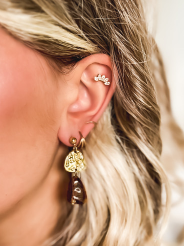 Boucles d'oreilles Mimosa - Chocolat