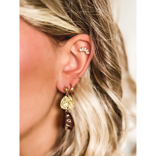 Boucles d'oreilles Mimosa - Chocolat