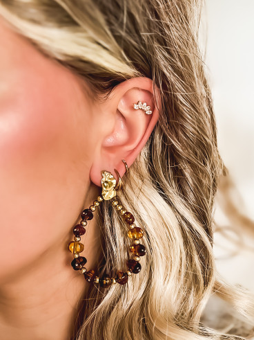 Boucles d'oreilles Dorina - Chocolat