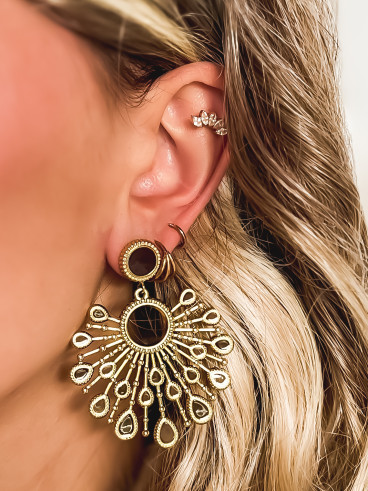 Boucles d'oreilles Doniza - Doré/Choco