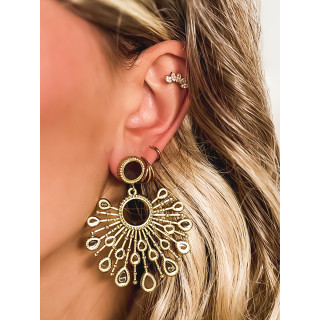 Boucles d'oreilles Doniza - Doré/Choco