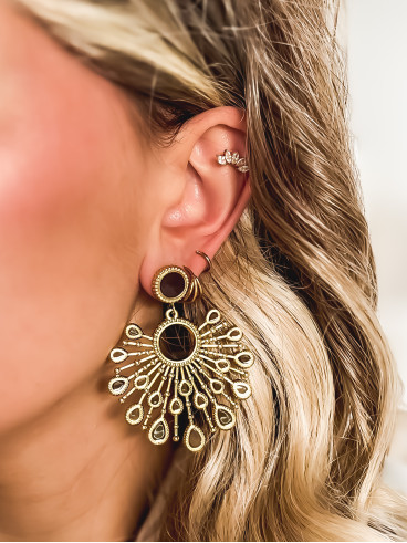 Boucles d'oreilles Doniza - Doré/Choco