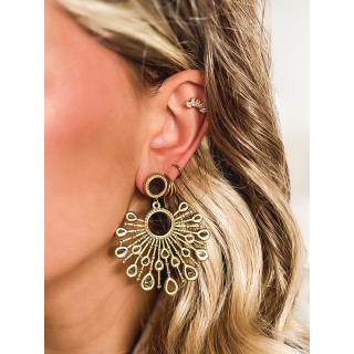 Boucles d'oreilles Doniza - Doré/Choco