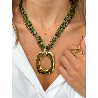 Collier Anémone - Kaki