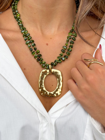 Collier Anémone - Kaki