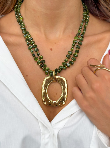 Collier Anémone - Kaki