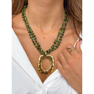 Collier Anémone - Kaki