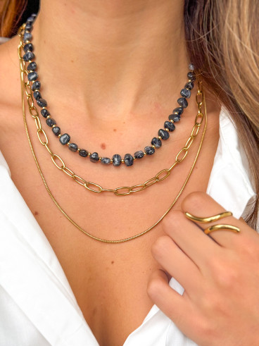 Collier Opale - Noir