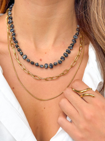 Collier Opale - Noir