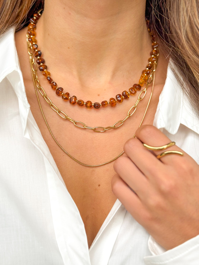 Collier Opale - Chocolat