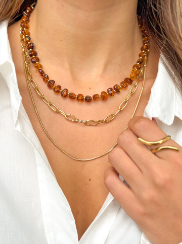 Collier Opale - Chocolat