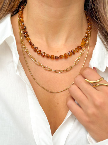 Collier Opale - Chocolat