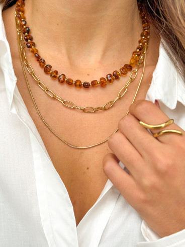 Collier Opale - Chocolat