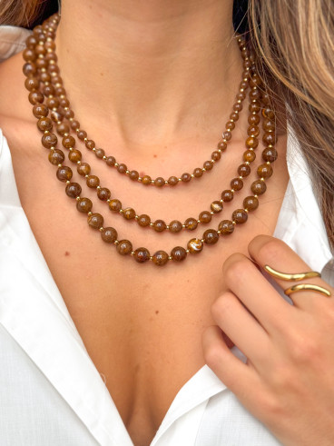 Collier Orphée - Chocolat