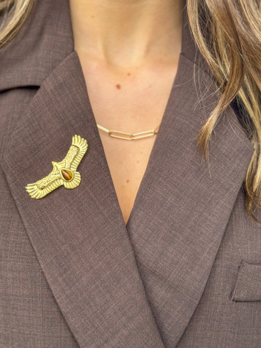 Broche "Eagle" - Doré/Camel