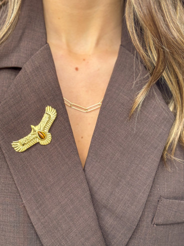 Broche "Eagle" - Doré/Camel