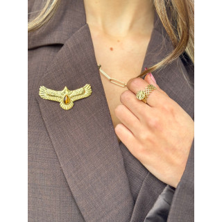 Broche "Eagle" - Doré/Camel