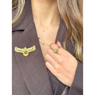 Broche "Eagle" - Doré/Camel