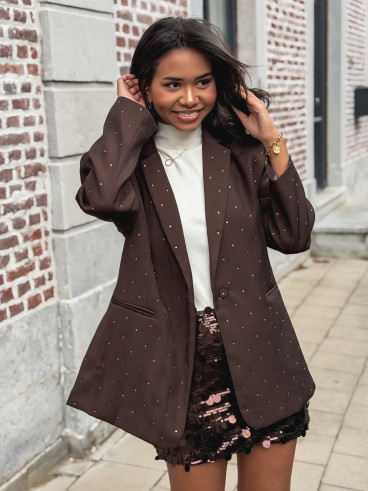 Jupe à sequins Apoline - Marron