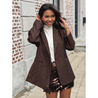 Jupe à sequins Apoline - Marron