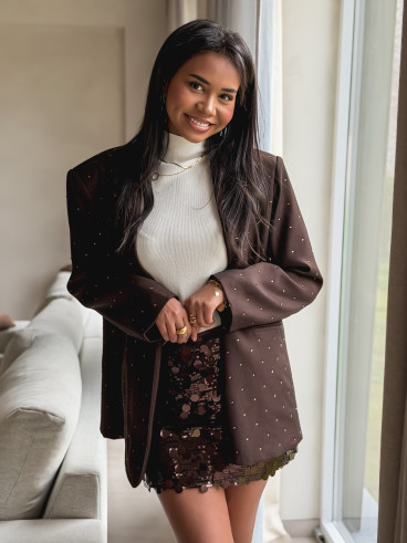 Jupe à sequins Apoline - Marron