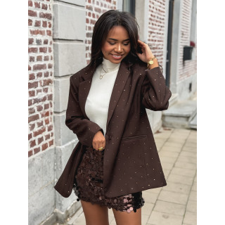 Jupe à sequins Apoline - Marron
